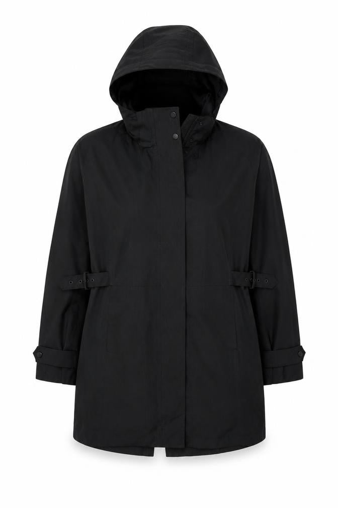Kirkland Signature Unisex Black L Hooded Long Trench Coat