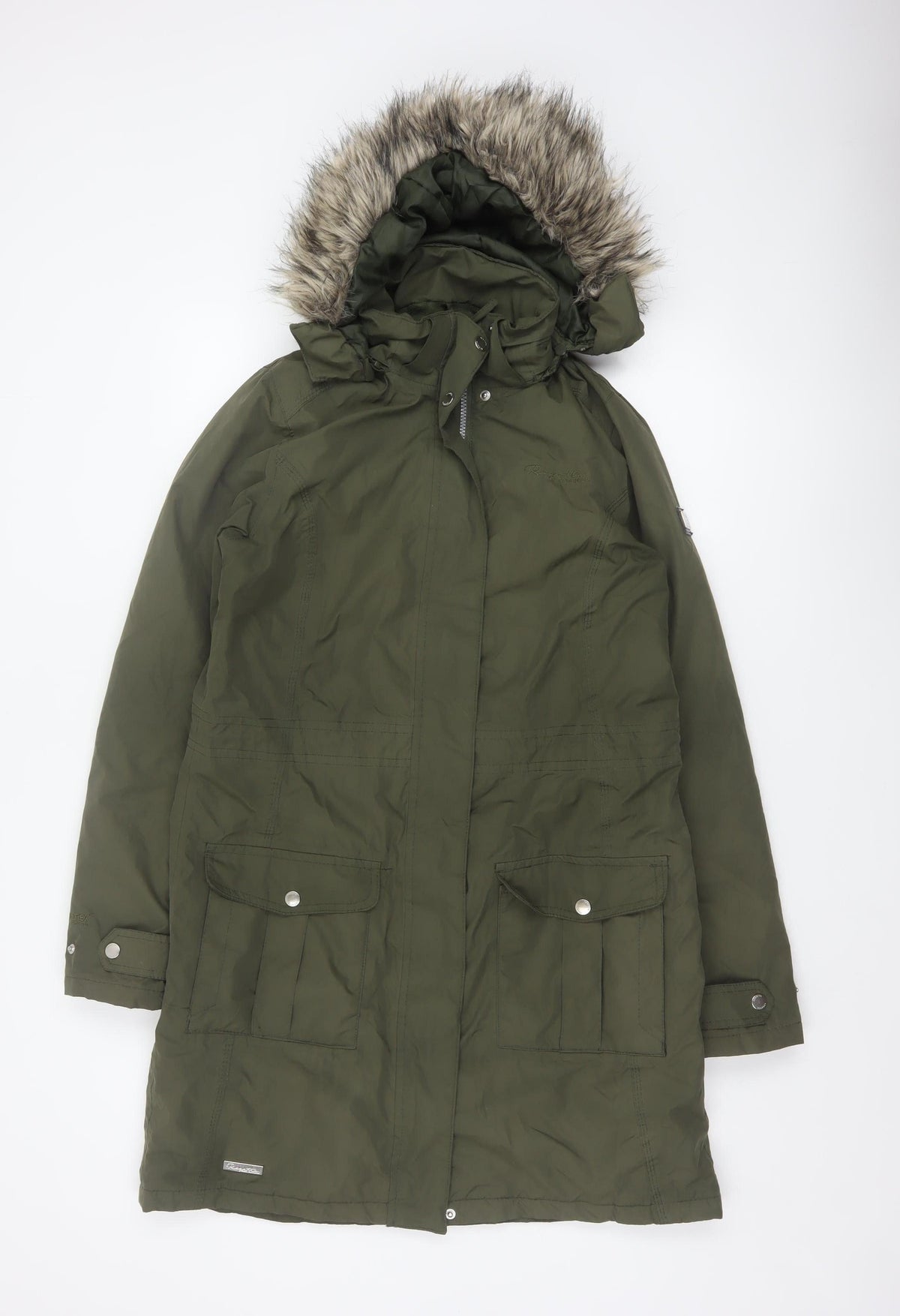 Regatta Women’s Green UK 12 Long Hooded Faux Fur Trim Parka Coat