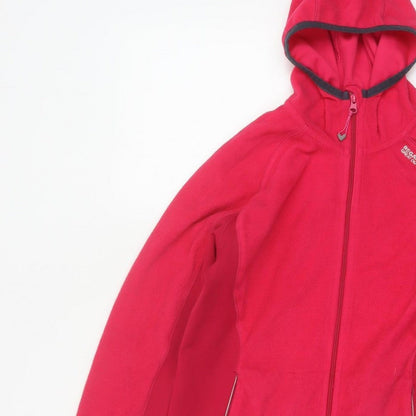 Regatta Women Red UK 10 Full Zip Hooded Fleece Hiking Hoodie