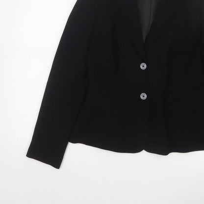 Hobbs Women’s Black UK 12 Tailored Single-Breasted Blazer Jacket
