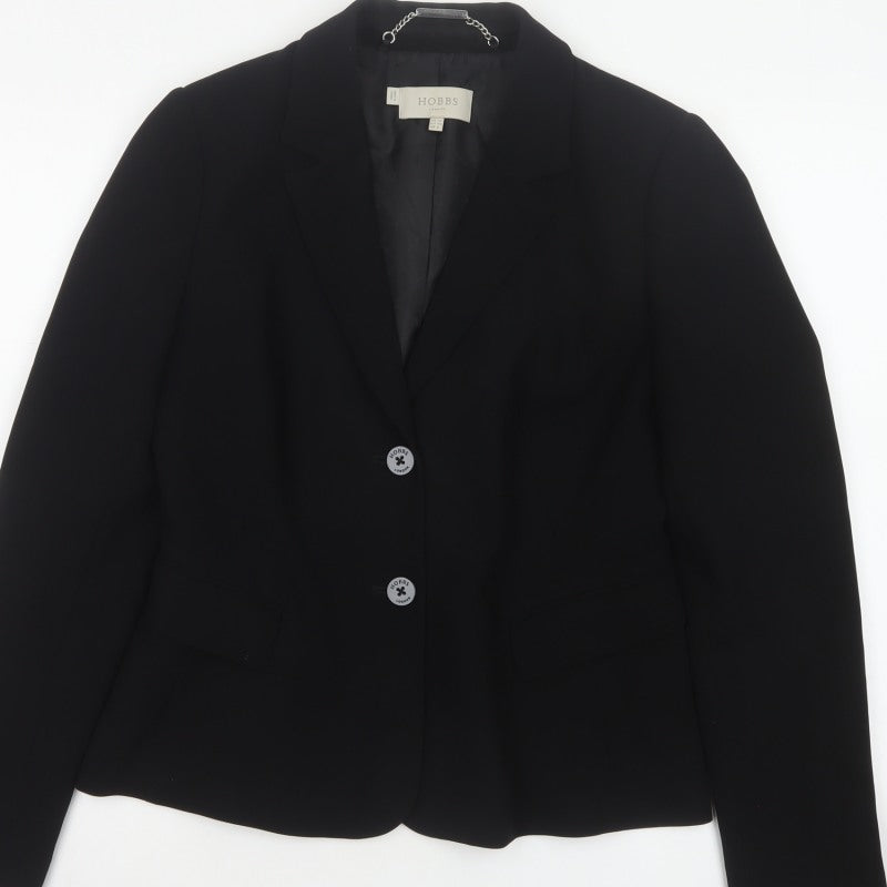 Hobbs Women’s Black UK 12 Tailored Single-Breasted Blazer Jacket