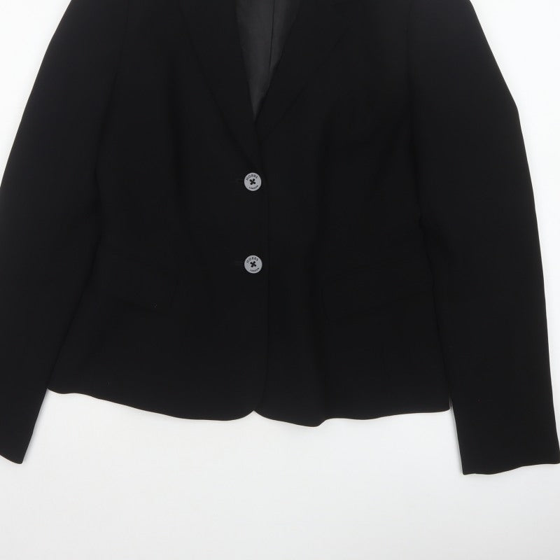 Hobbs Women’s Black UK 12 Tailored Single-Breasted Blazer Jacket
