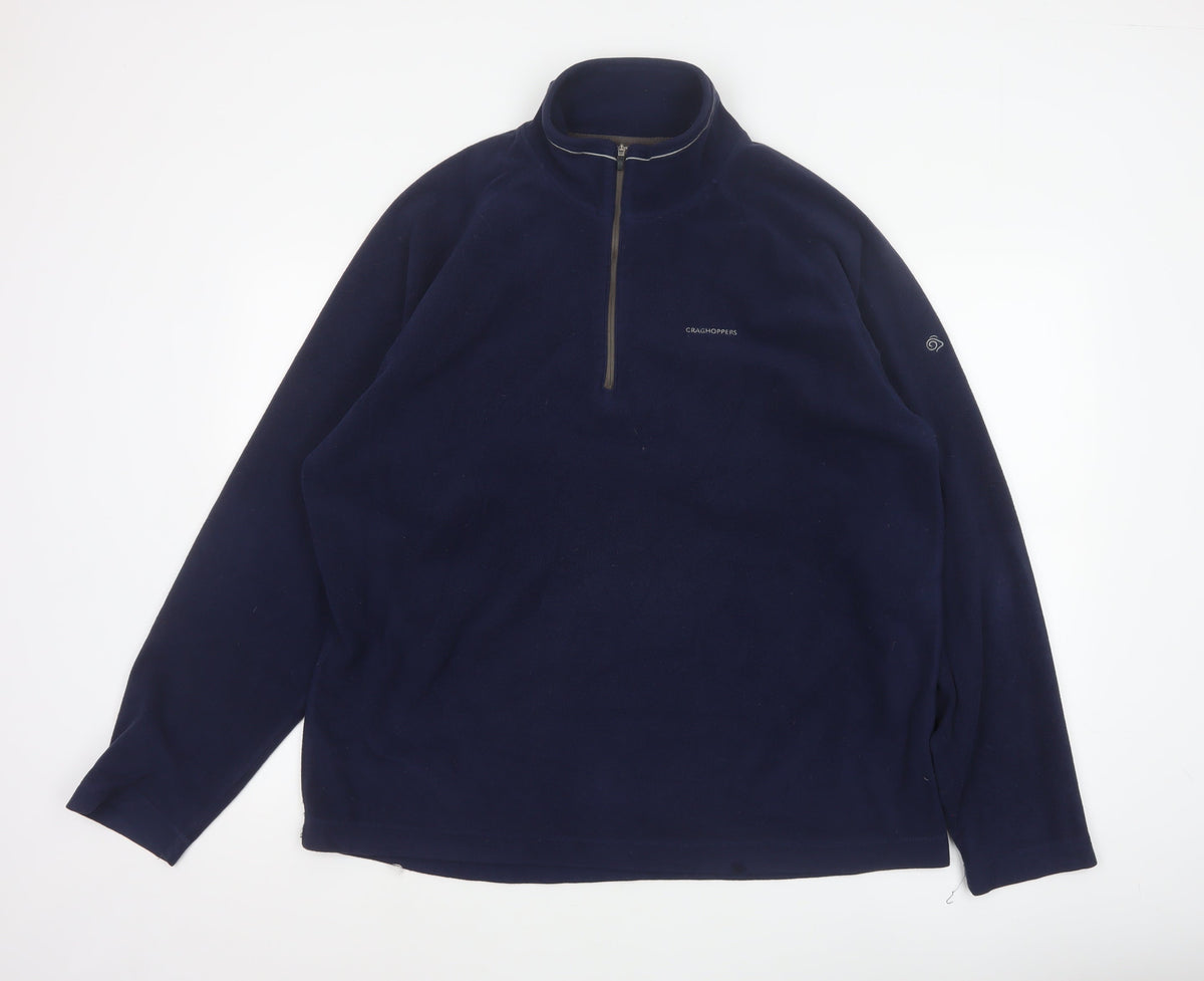 Craghoppers Men’s Blue XL 1/4 Zip Fleece Pullover Outdoor Sweatshirt