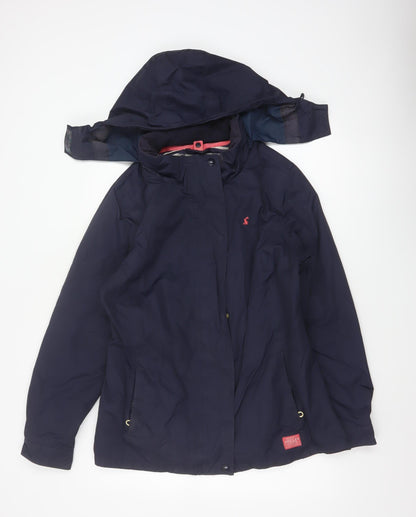 Joules Women’s Blue UK 14 Waterproof Hooded Rain Jacket
