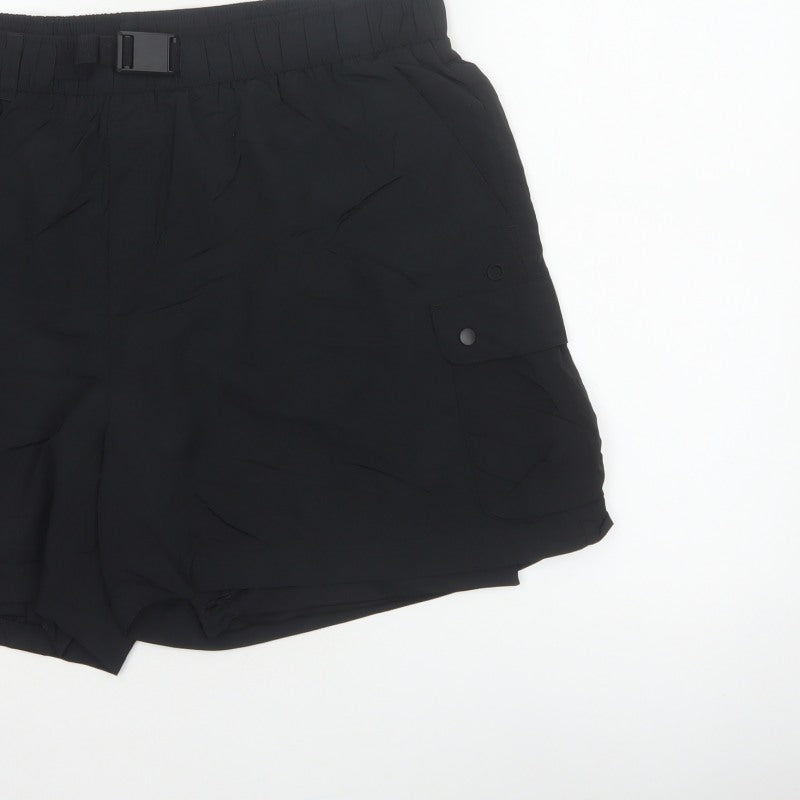 Goodmove Women’s Black Size 18 Cargo Utility Shorts Belted