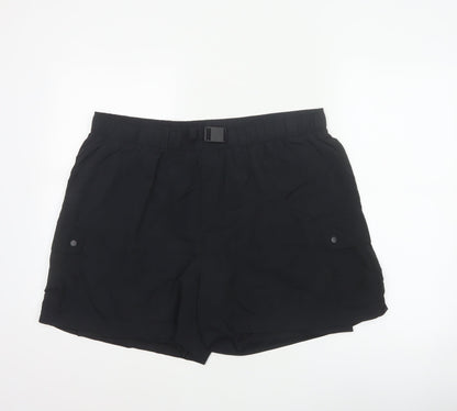 Goodmove Women’s Black Size 18 Cargo Utility Shorts Belted