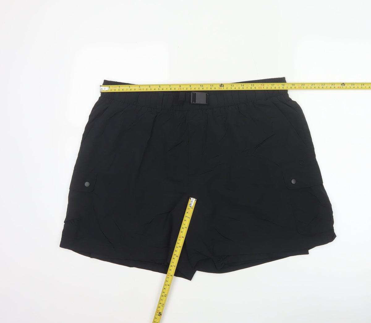 Goodmove Women’s Black Size 18 Cargo Utility Shorts Belted