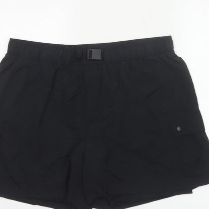 Goodmove Women’s Black Size 18 Cargo Utility Shorts Belted