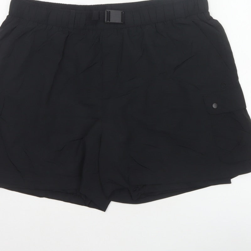 Goodmove Women’s Black Size 18 Cargo Utility Shorts Belted