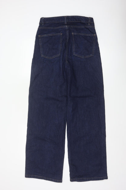 M&S Women’s Blue UK 10 Long High Rise Wide-Leg Stretch Jeans