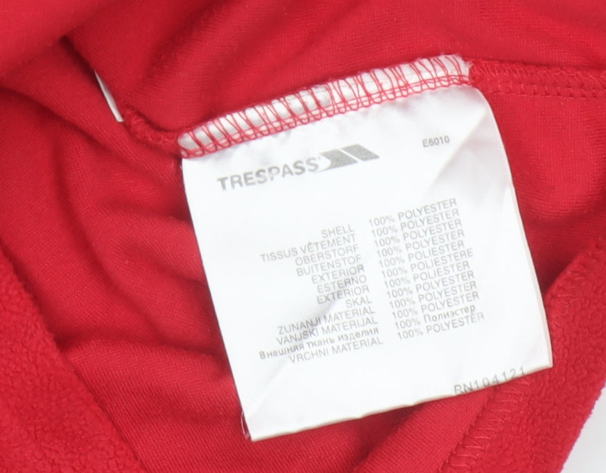 Trespass Men’s Red M Fleece 1/4 Zip High Neck Outdoor Sweatshirt