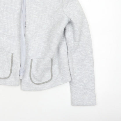 ASOS Women Grey UK 10 Knit Lined Open Jacket Cotton Blend