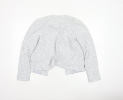 ASOS Women Grey UK 10 Knit Lined Open Jacket Cotton Blend