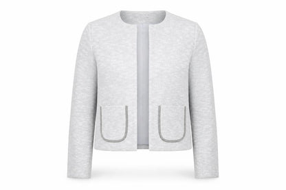 ASOS Women Grey UK 10 Knit Lined Open Jacket Cotton Blend