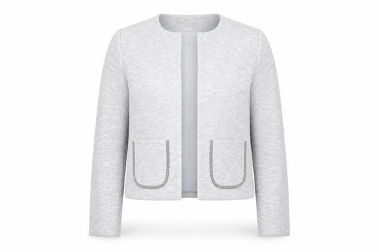 ASOS Women Grey UK 10 Knit Lined Open Jacket Cotton Blend