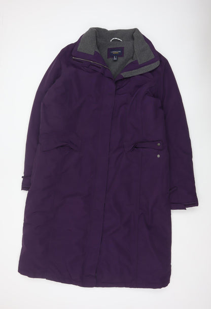 Lands' End Women’s Purple L Squall Long Waterproof Hooded Parka Coat