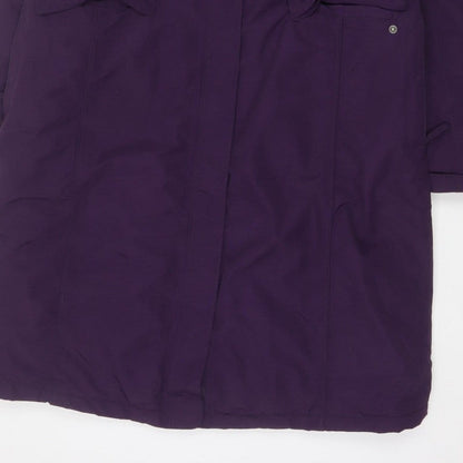 Lands' End Women’s Purple L Squall Long Waterproof Hooded Parka Coat
