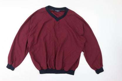 Mileta Men’s Red XL V-Neck Pullover Sweatshirt Made in England