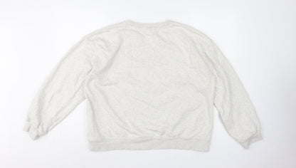 H&M Women Grey L Venice Graphic Print Crew Neck Sweatshirt
