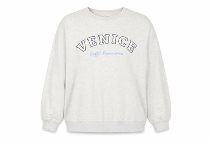H&M Women Grey L Venice Graphic Print Crew Neck Sweatshirt