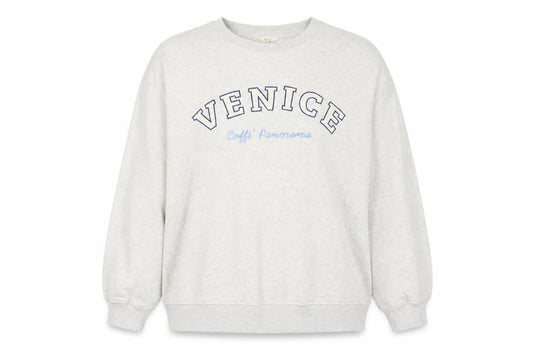 H&M Women Grey L Venice Graphic Print Crew Neck Sweatshirt