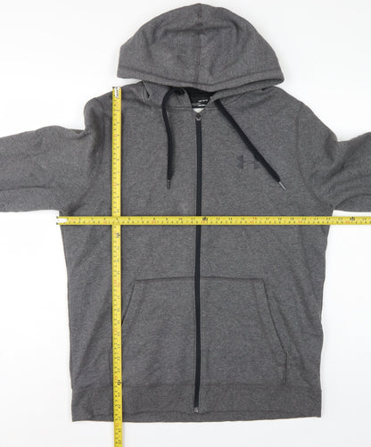 Under Armour Men’s Grey L ColdGear Full Zip Hoodie Logo Fleece