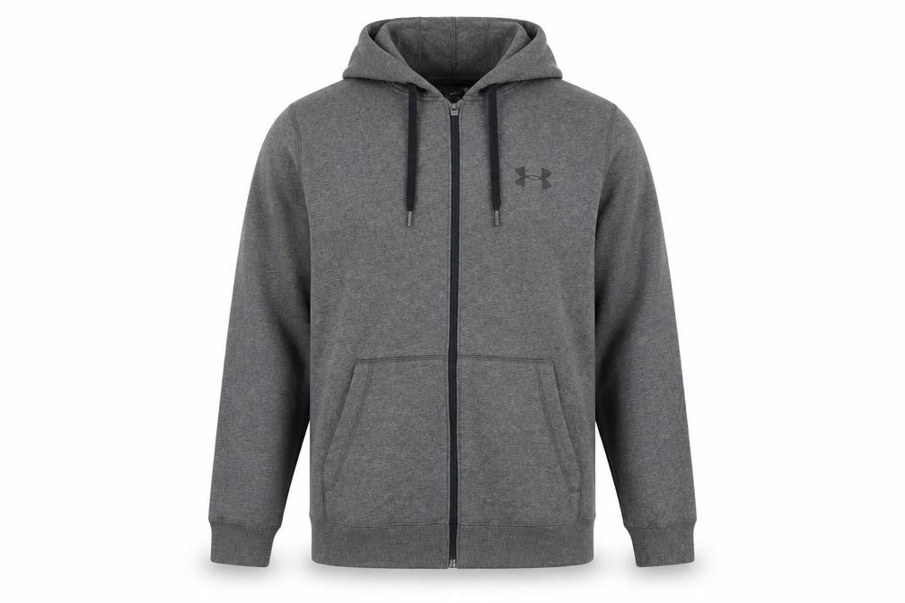 Under Armour Men’s Grey L ColdGear Full Zip Hoodie Logo Fleece