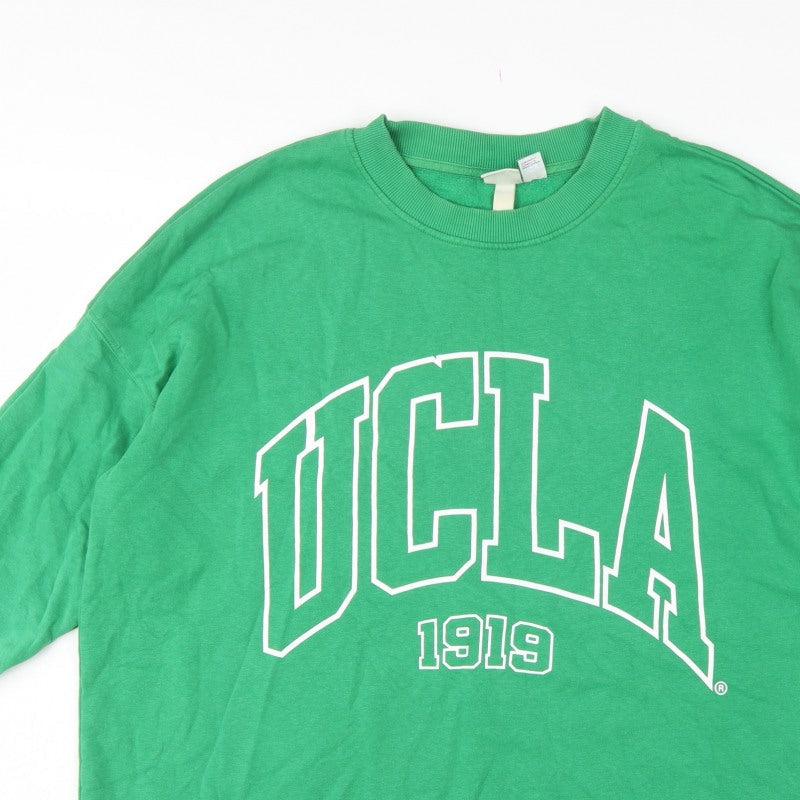 H&M Women Green M UCLA 1919 Logo Crew Neck Pullover Sweatshirt