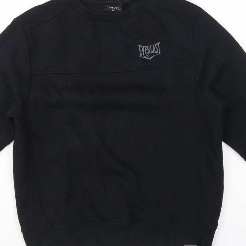 Everlast Boys Black Size 13 Pullover Fleece Logo Sweatshirt