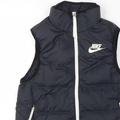 Nike Women’s Black XS Quilted Puffer Bodywarmer Gilet Zip