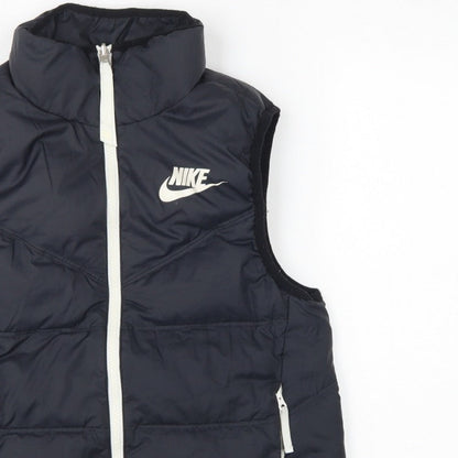 Nike Women’s Black XS Quilted Puffer Bodywarmer Gilet Zip