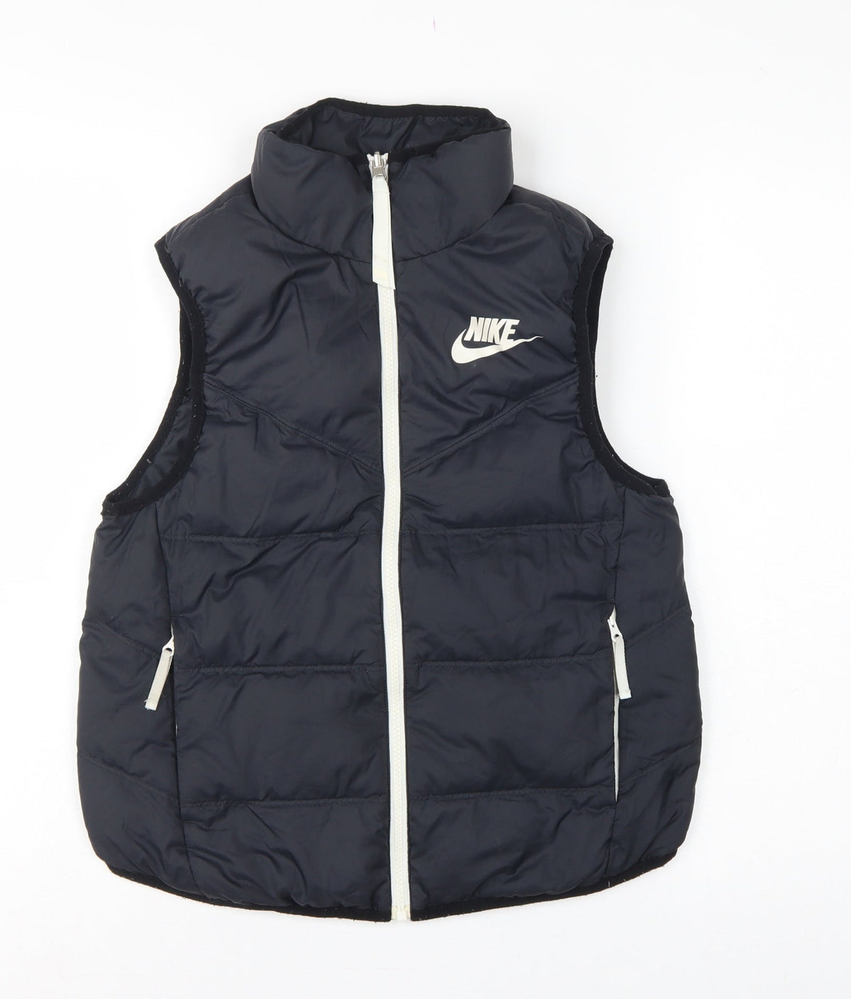 Nike Women’s Black XS Quilted Puffer Bodywarmer Gilet Zip
