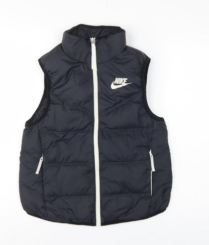 Nike Women’s Black XS Quilted Puffer Bodywarmer Gilet Zip