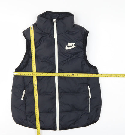 Nike Women’s Black XS Quilted Puffer Bodywarmer Gilet Zip
