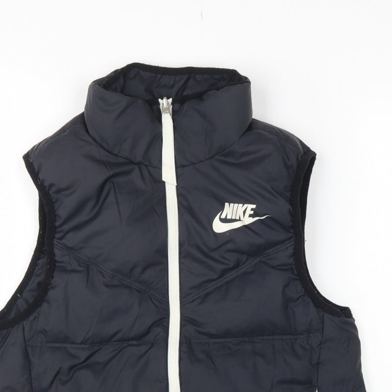 Nike Women’s Black XS Quilted Puffer Bodywarmer Gilet Zip