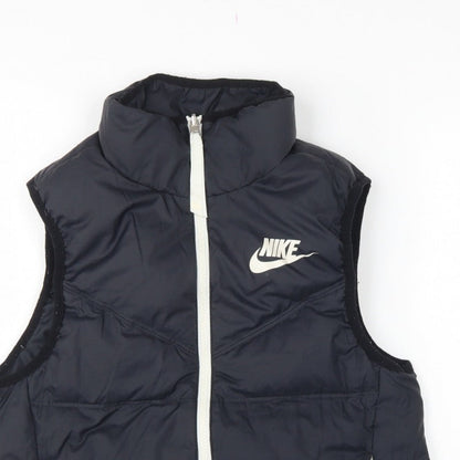 Nike Women’s Black XS Quilted Puffer Bodywarmer Gilet Zip