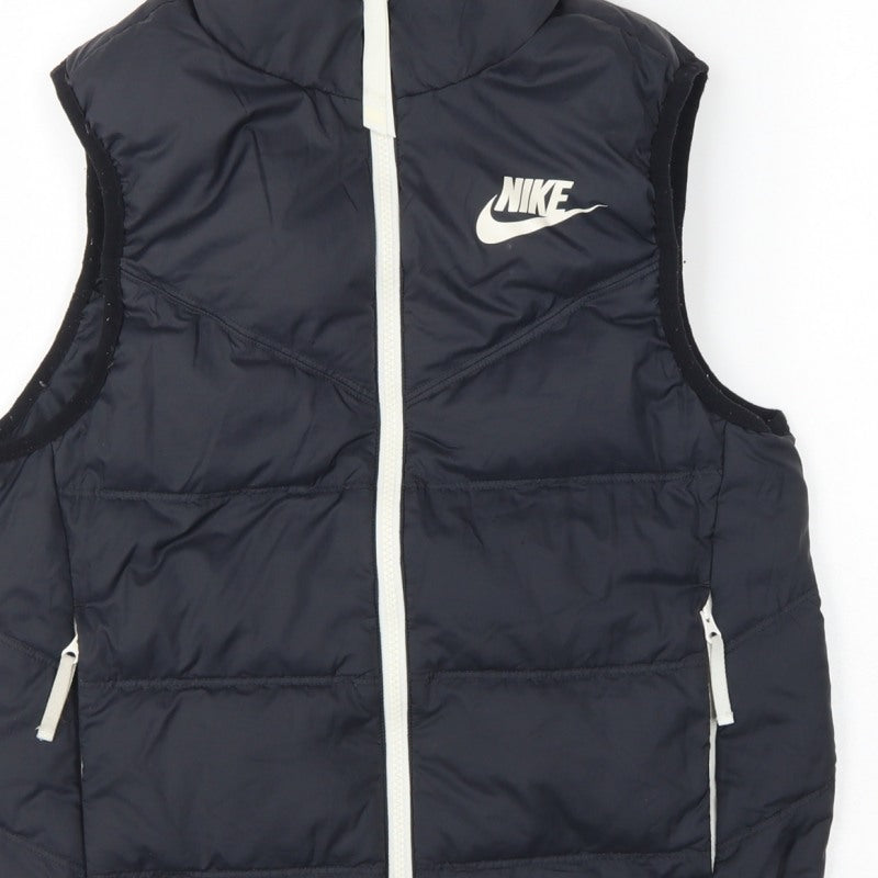 Nike Women’s Black XS Quilted Puffer Bodywarmer Gilet Zip