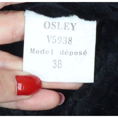 Osley Women’s Black UK 10 Faux Leather Biker Jacket Fur Collar
