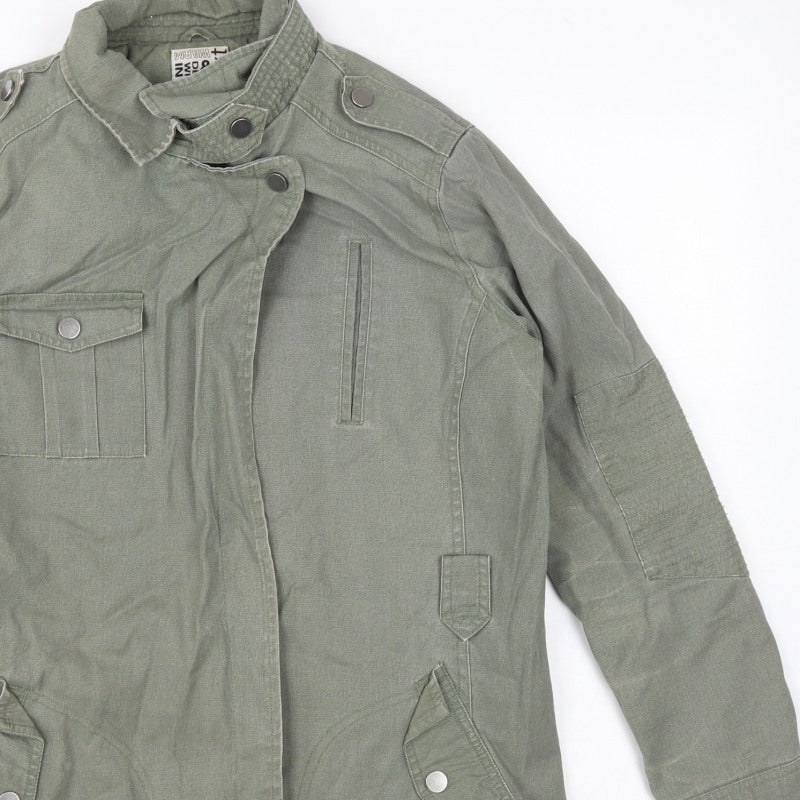 Next Women Green UK 14 Military Jacket Cotton Lined Padded