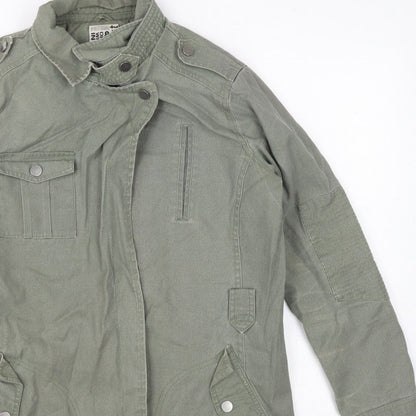 Next Women Green UK 14 Military Jacket Cotton Lined Padded