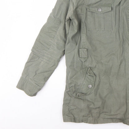 Next Women Green UK 14 Military Jacket Cotton Lined Padded