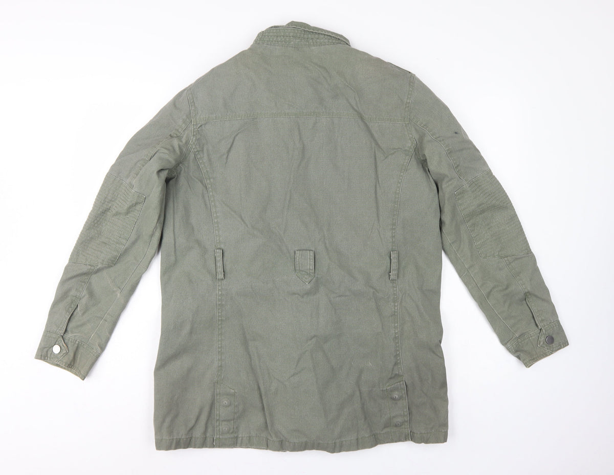 Next Women Green UK 14 Military Jacket Cotton Lined Padded