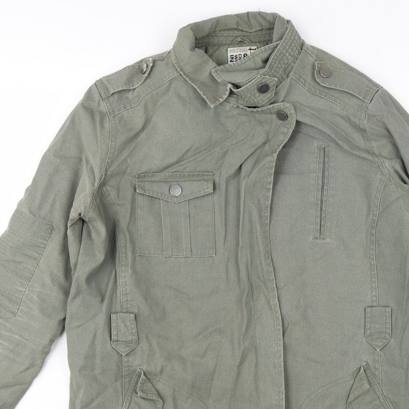 Next Women Green UK 14 Military Jacket Cotton Lined Padded