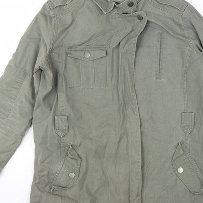 Next Women Green UK 14 Military Jacket Cotton Lined Padded