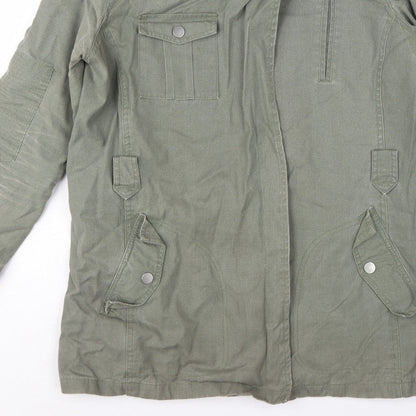 Next Women Green UK 14 Military Jacket Cotton Lined Padded