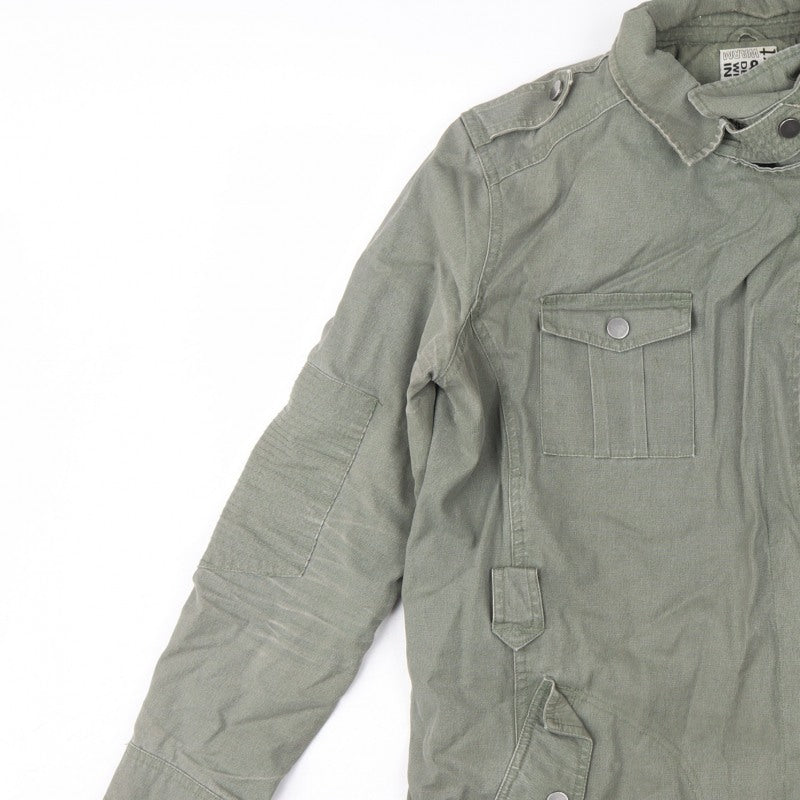Next Women Green UK 14 Military Jacket Cotton Lined Padded
