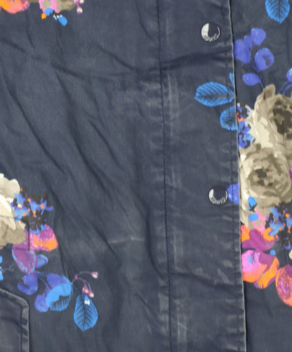 Joules Women’s Blue Floral UK 10 Right As Rain Waterproof Hooded Coat