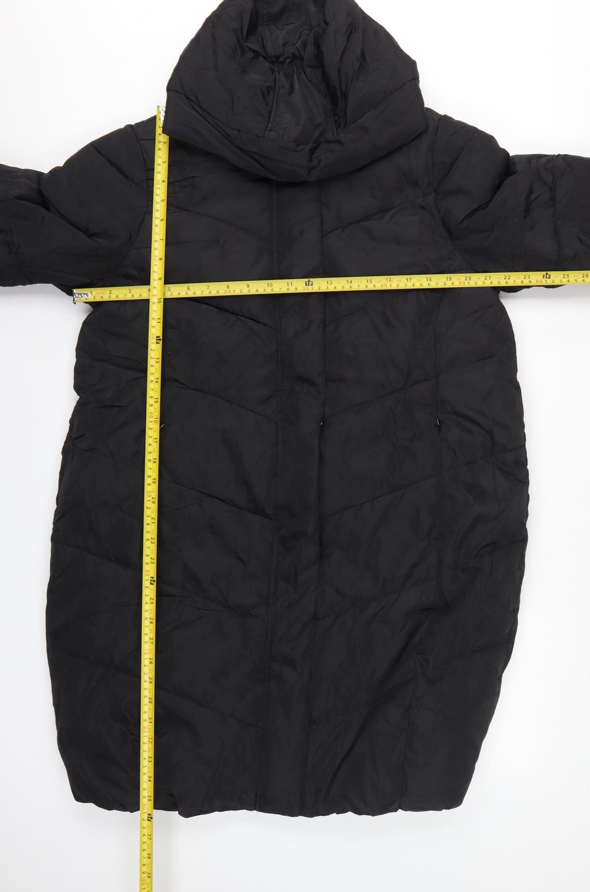 Marks Spencer Girls Black 15-16 Years Long Hooded Puffer Jacket