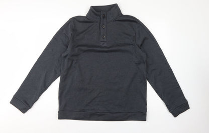 Rohan Men’s Grey M Henley High Neck Fleece Lined Sweatshirt