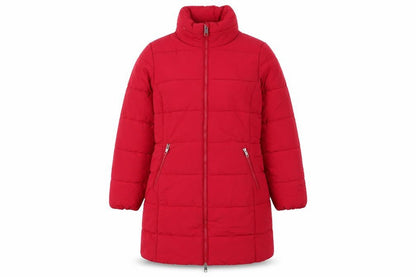 M&S Women’s Red UK 14 Long Quilted Puffer Coat Zip